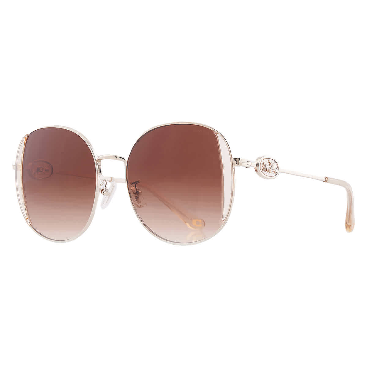Gafas de sol de mujer de montura redonda color café