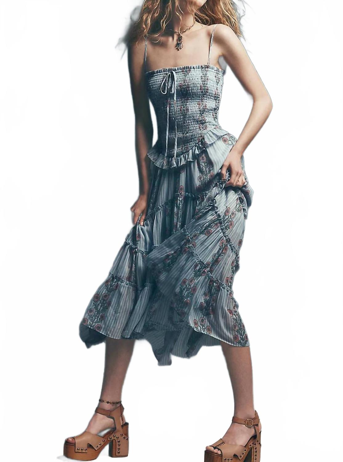 Vestido midi color azul