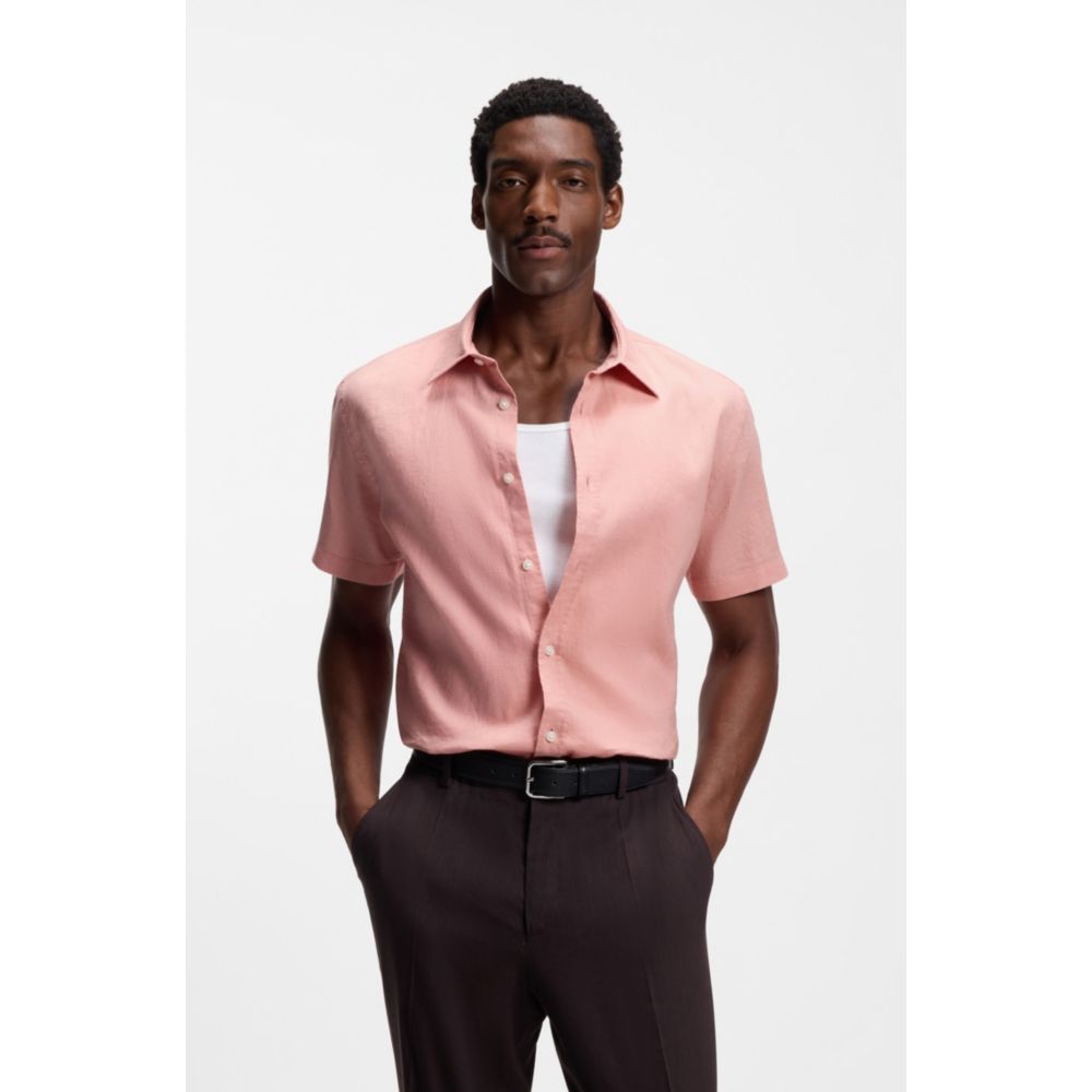 Camisa de lino de corte ajustado