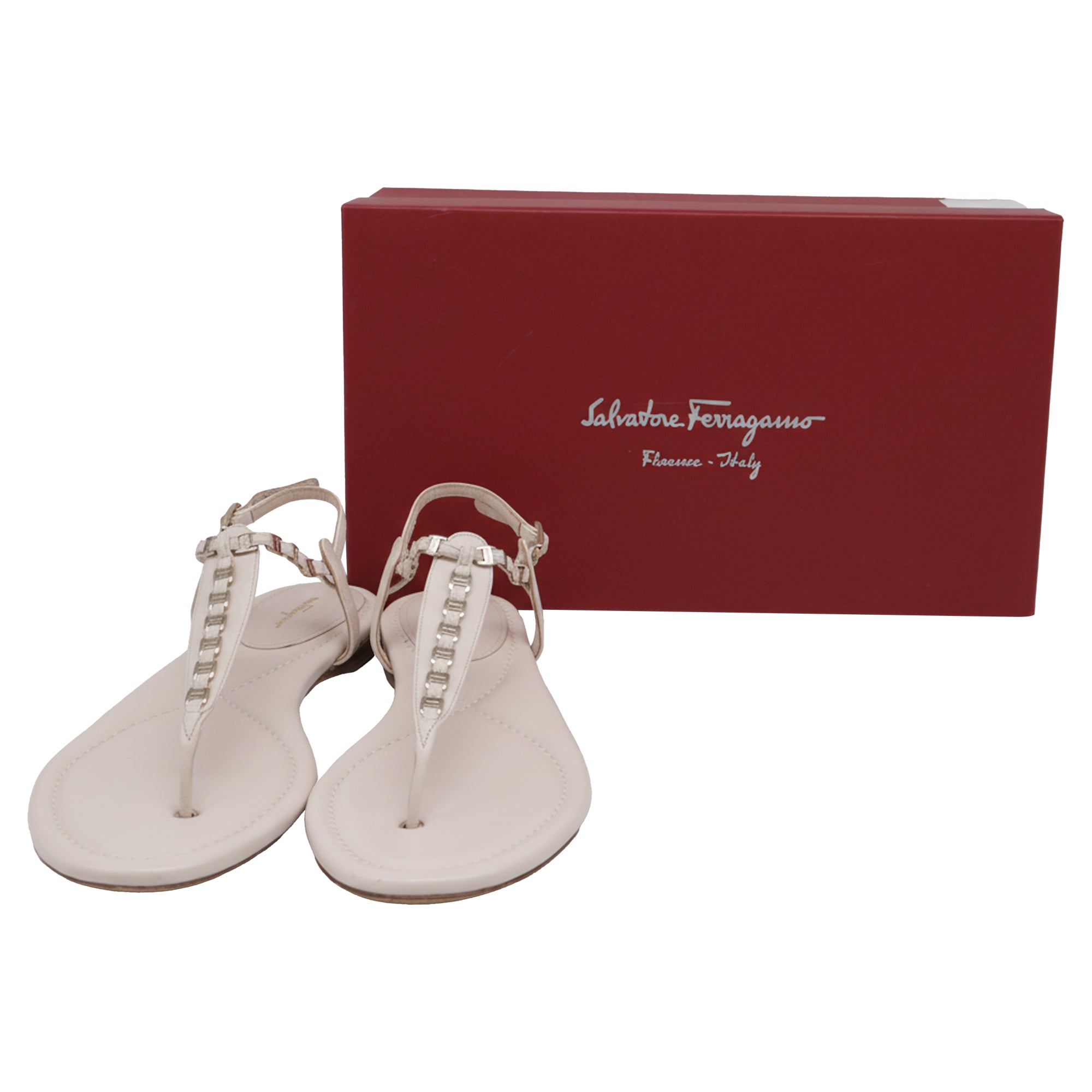 Sandalias de cuero color blanco