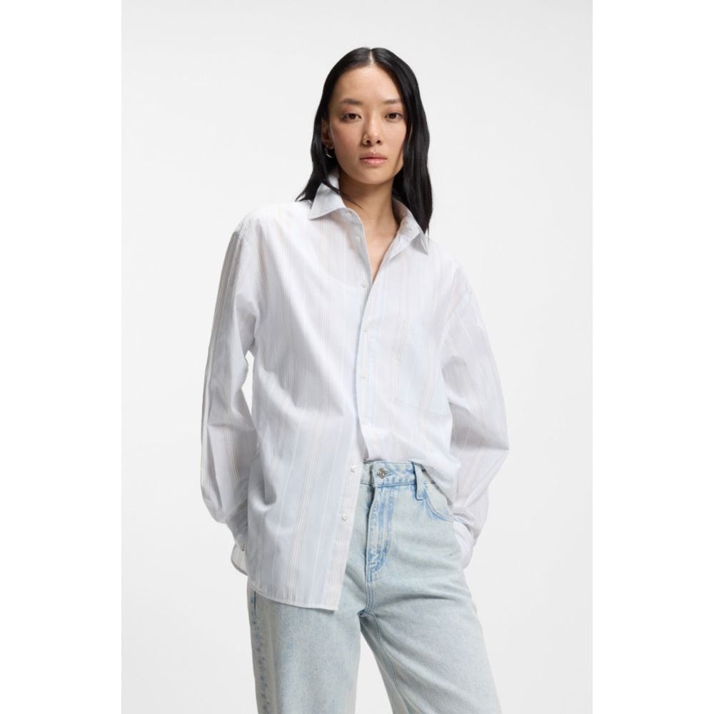 Blusa de algodón de corte amplio a rayas