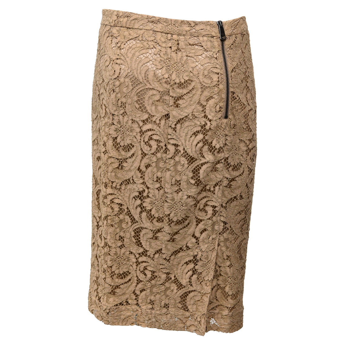 Falda midi color café