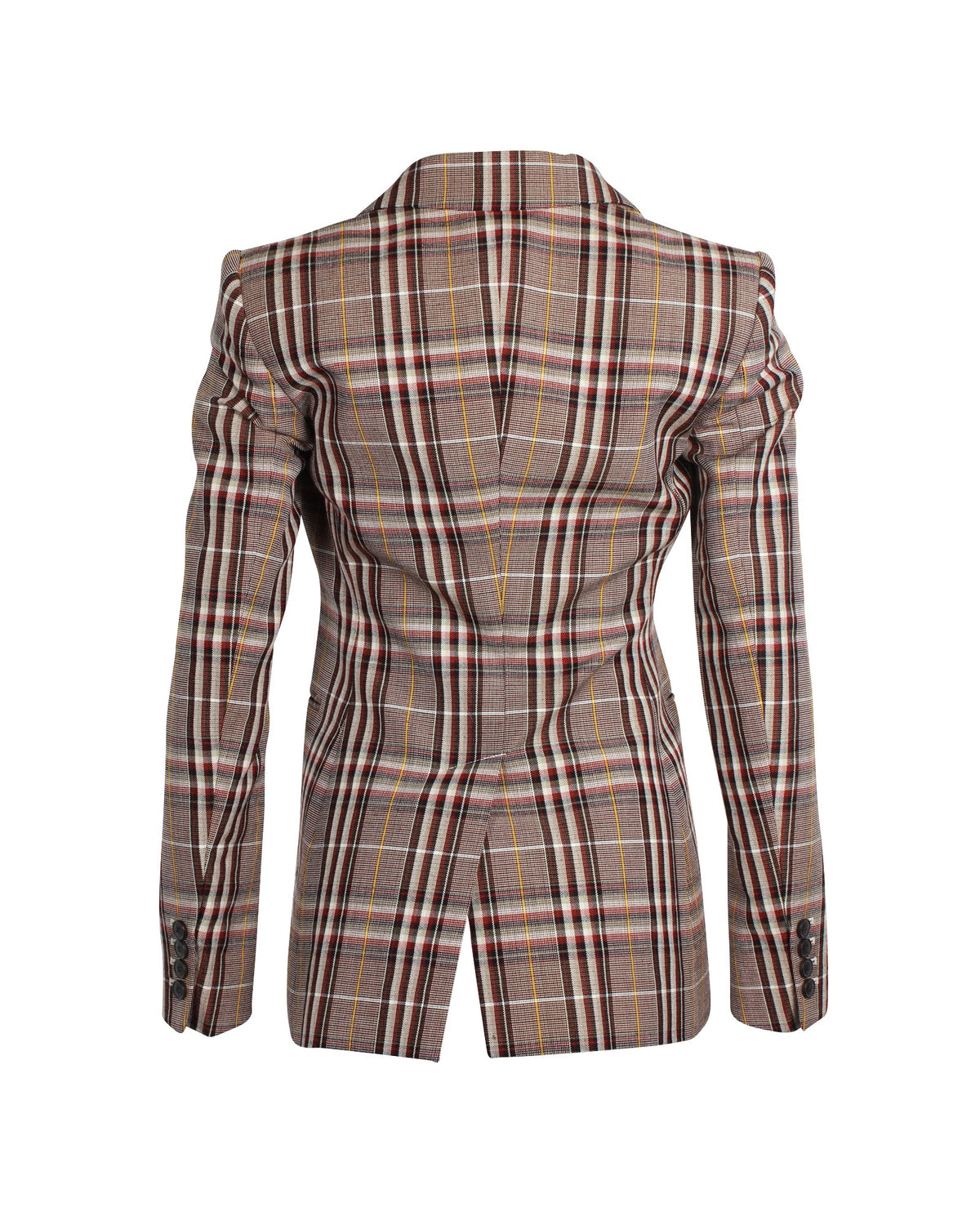 Blazer de lana a cuadros color café