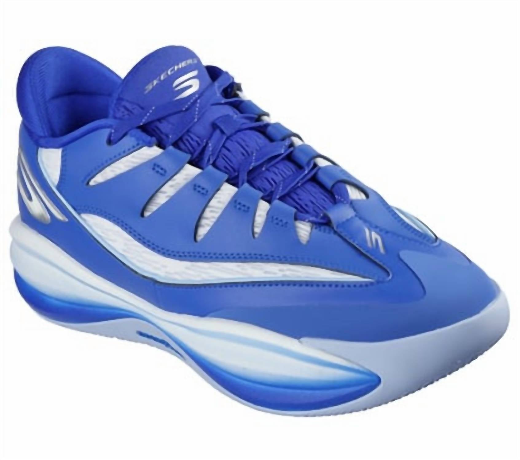 Zapatos de hombre color blanco y azul