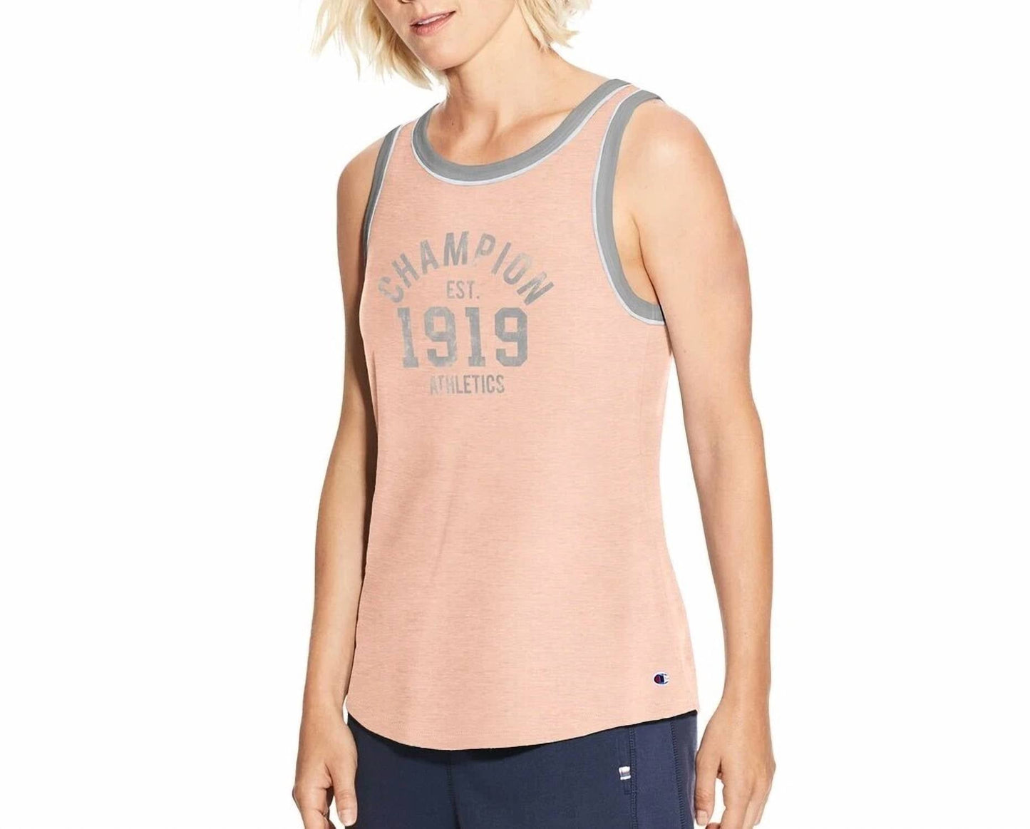 Camiseta sin mangas color gris y rosado