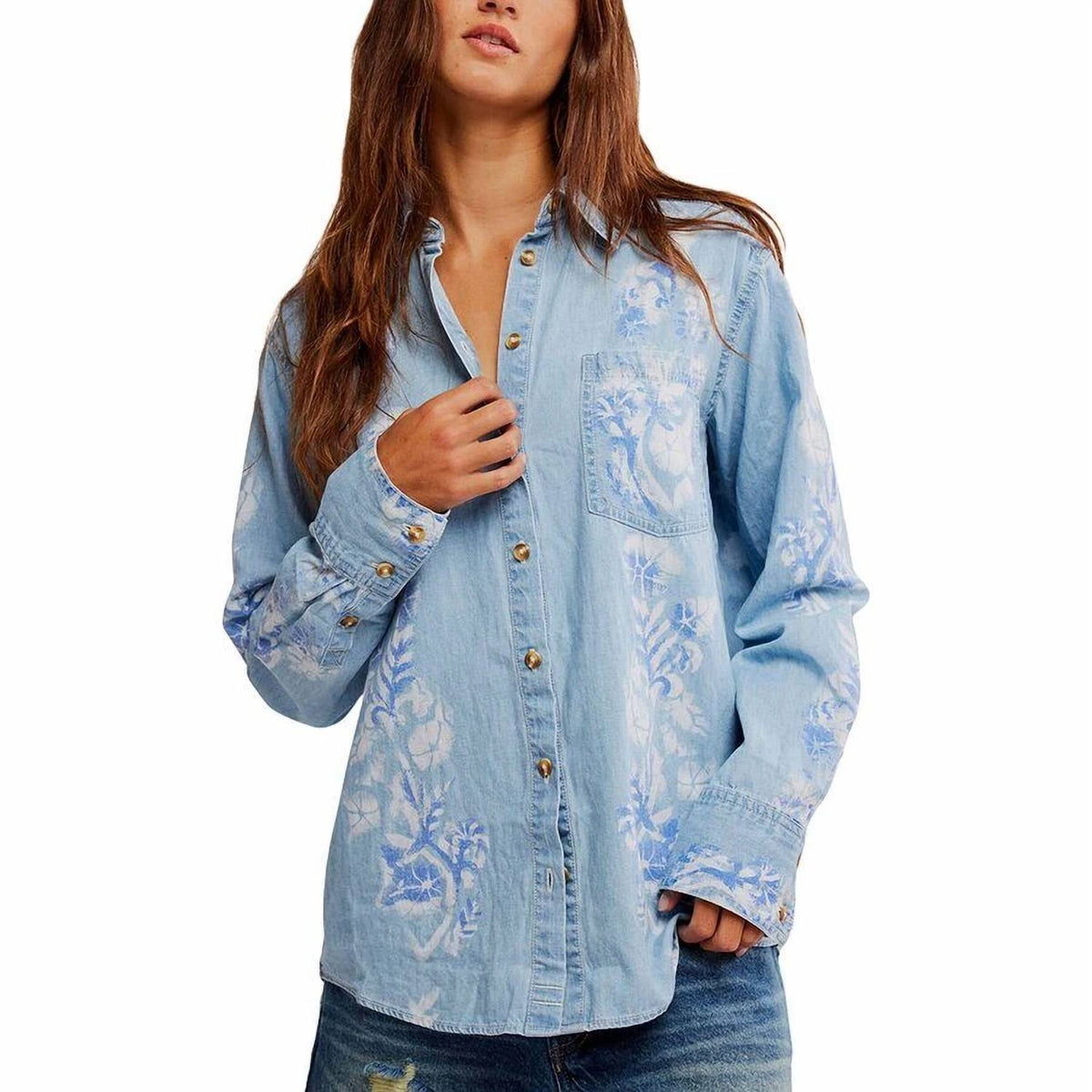 Camisa de mezclilla color azul