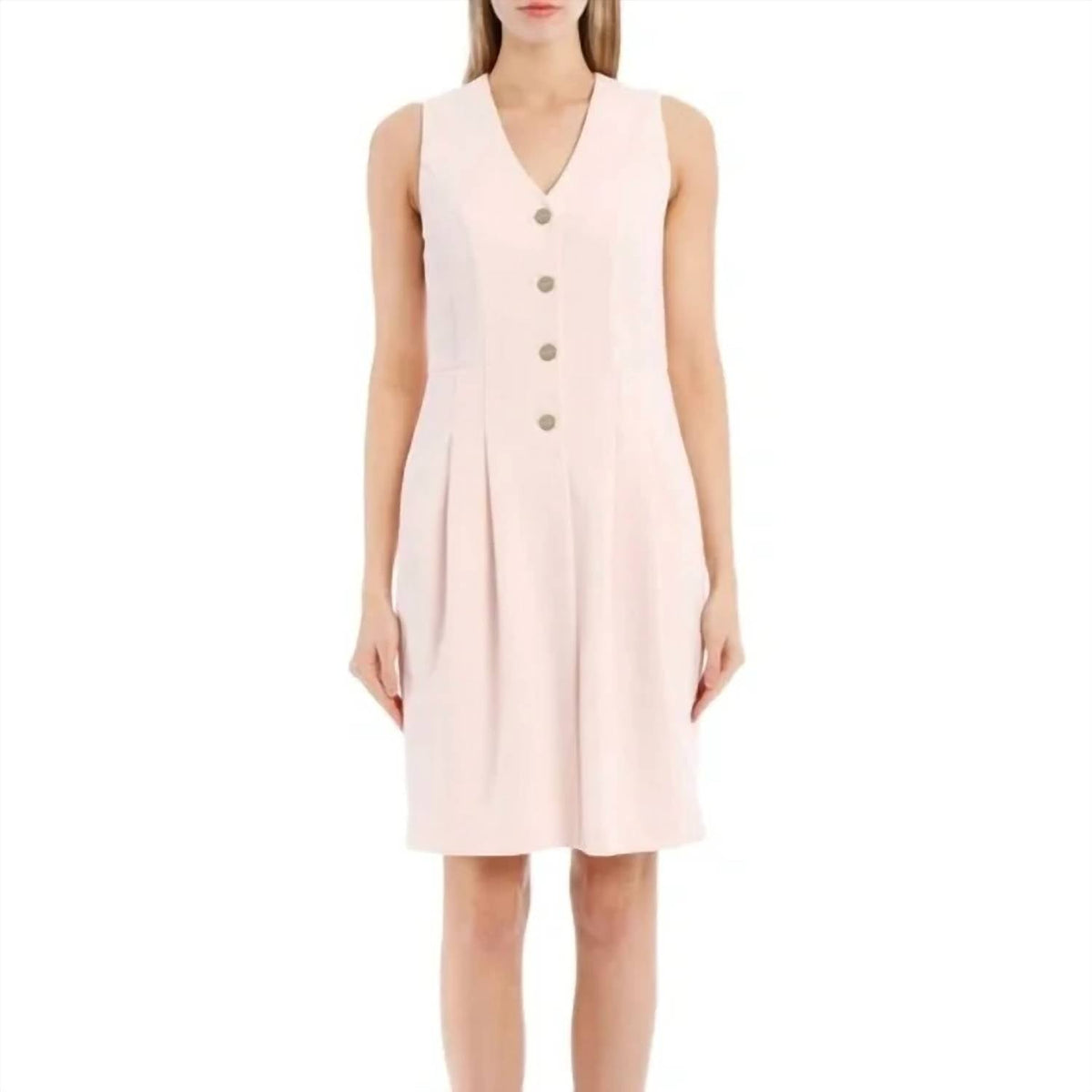 Vestido sin mangas color rosado