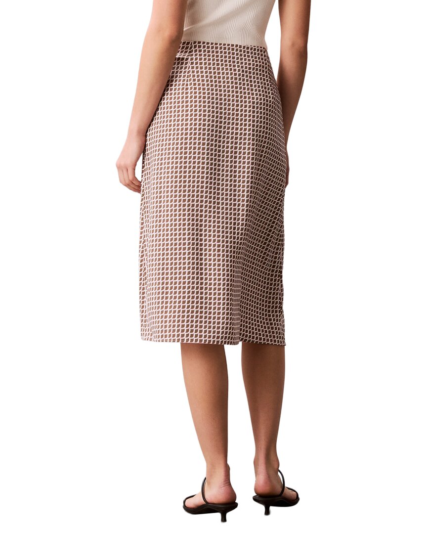 Calvin Klein Falda Midi Estampada de Crepe