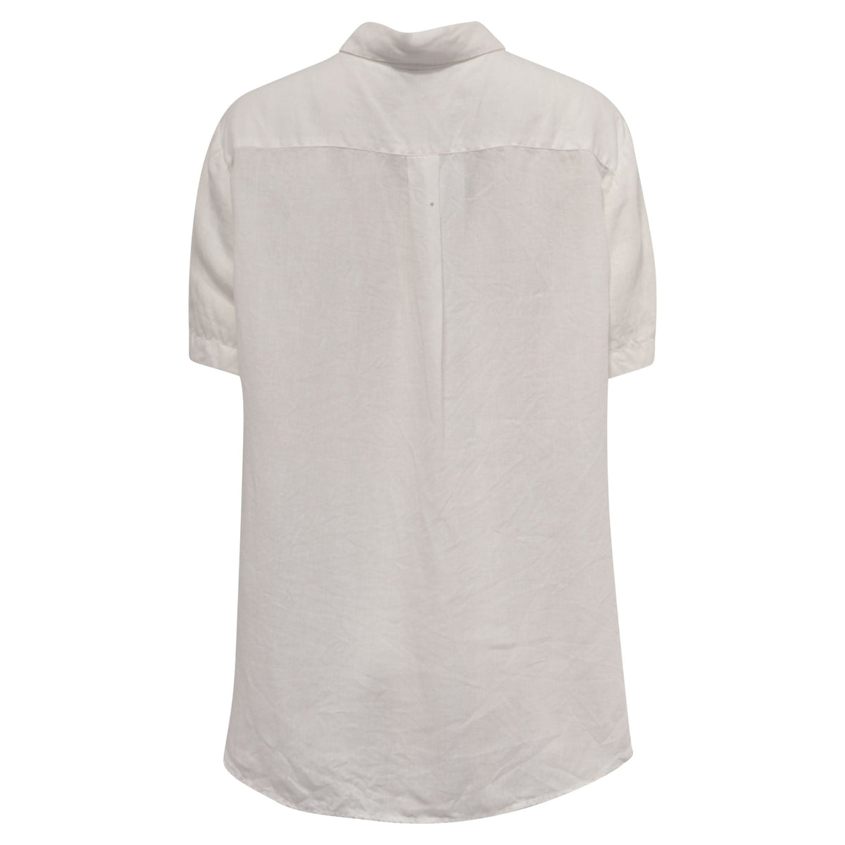 Camisa de lino de manga corta color blanco