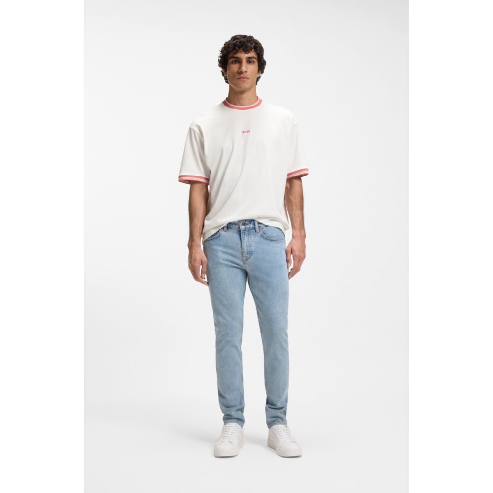 Camiseta de algodón de corte amplio a rayas