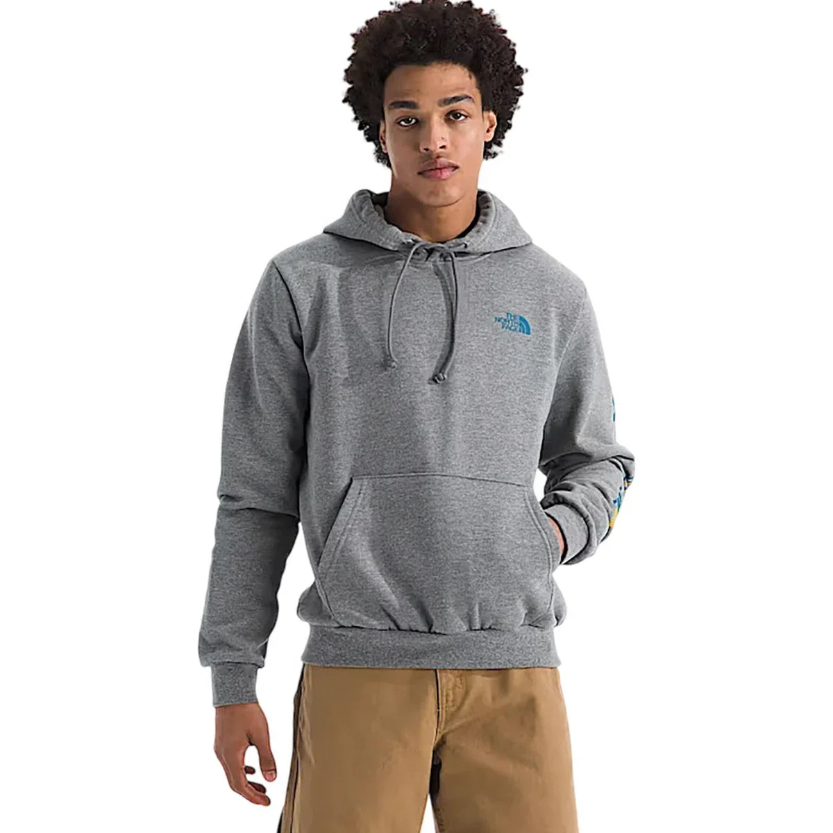 Buzo con capucha de hombre con estampado color gris
