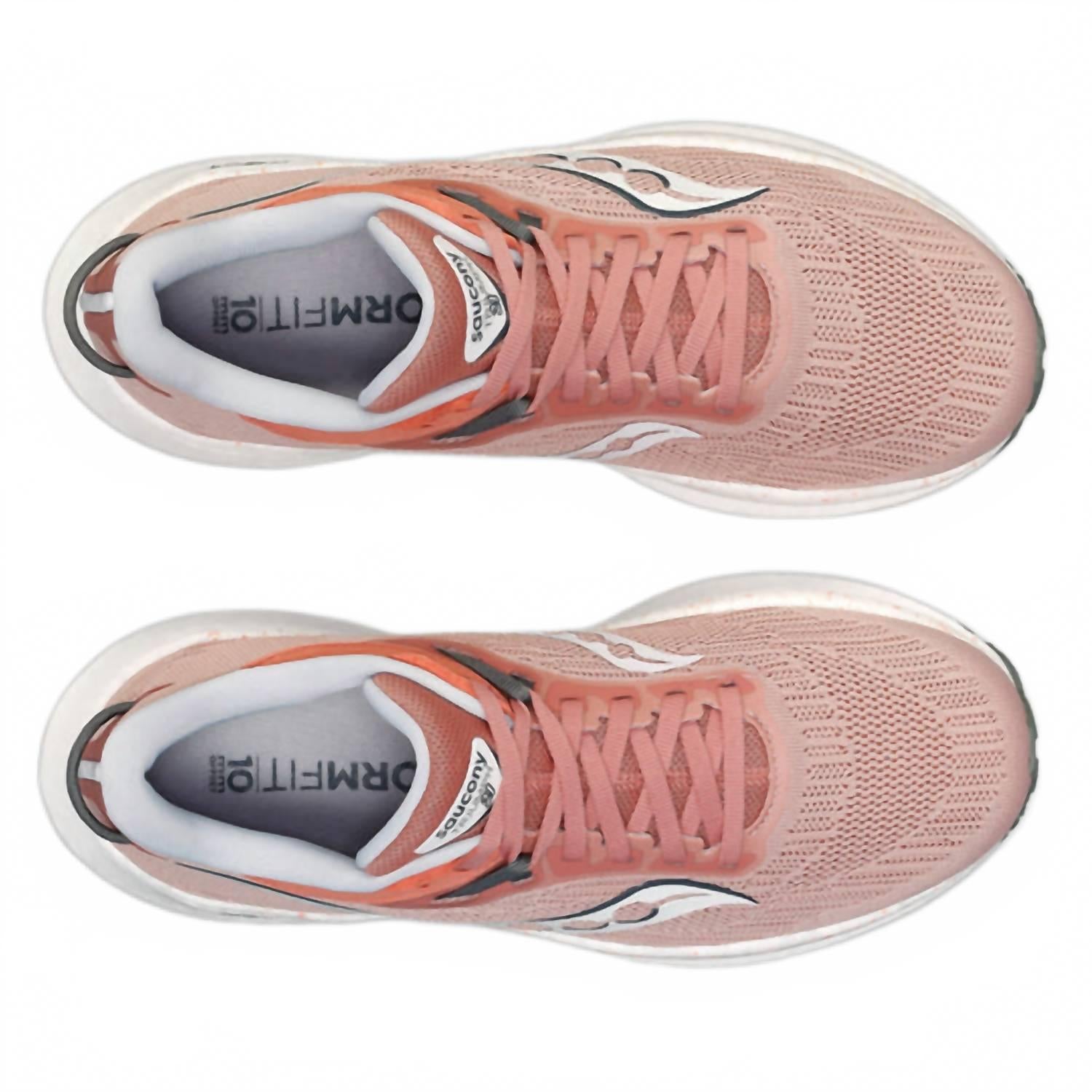 Tenis para correr de mujer color blanco y rosado