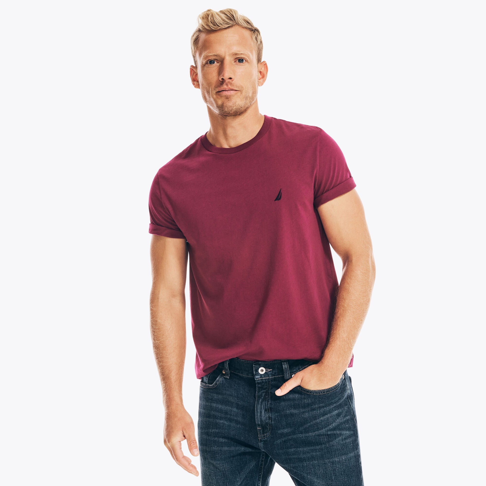 Camiseta de hombre con cuello redondo