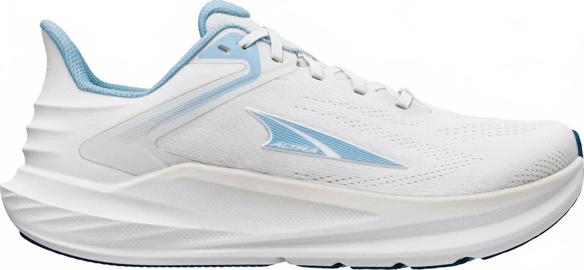 Tenis para correr de mujer color azul claro y blanco