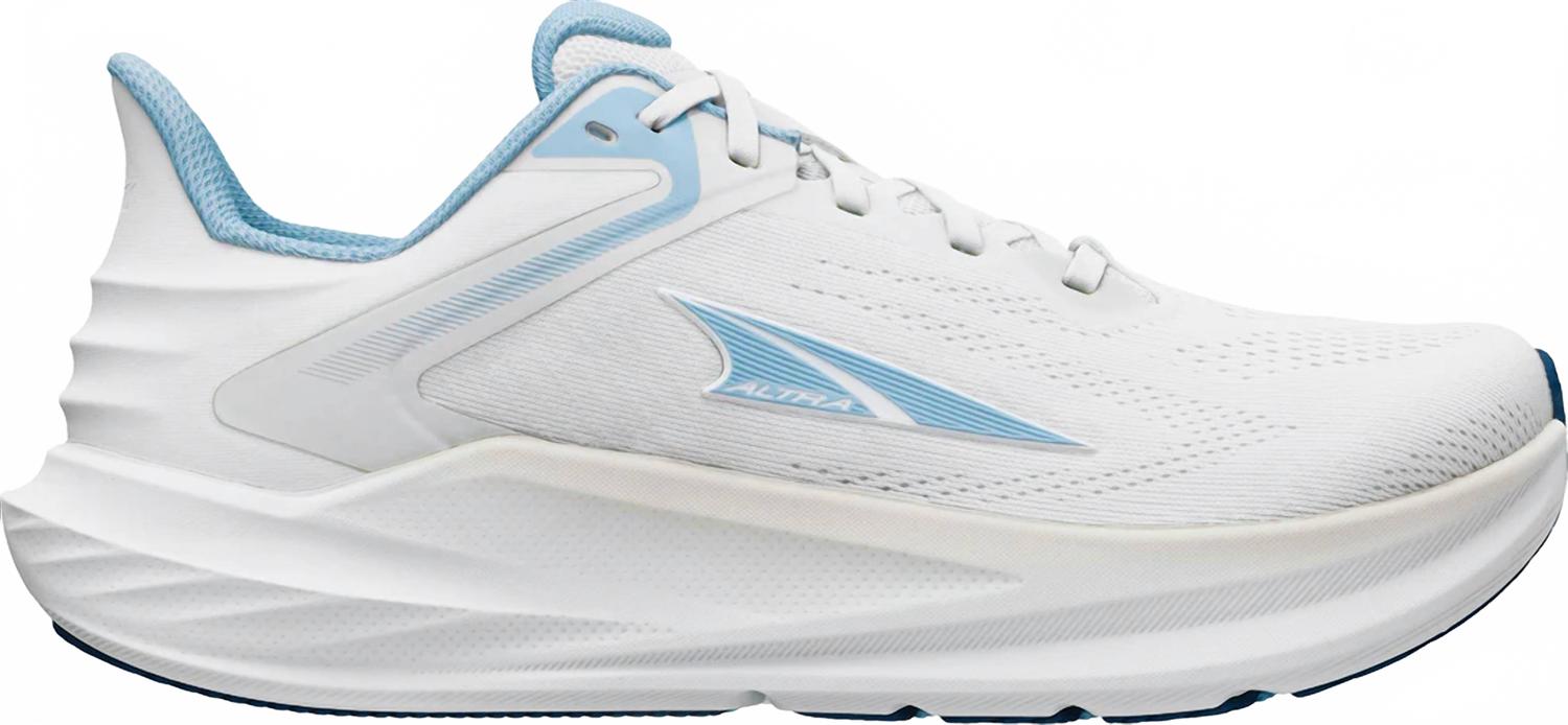 Tenis para correr de mujer color azul claro y blanco