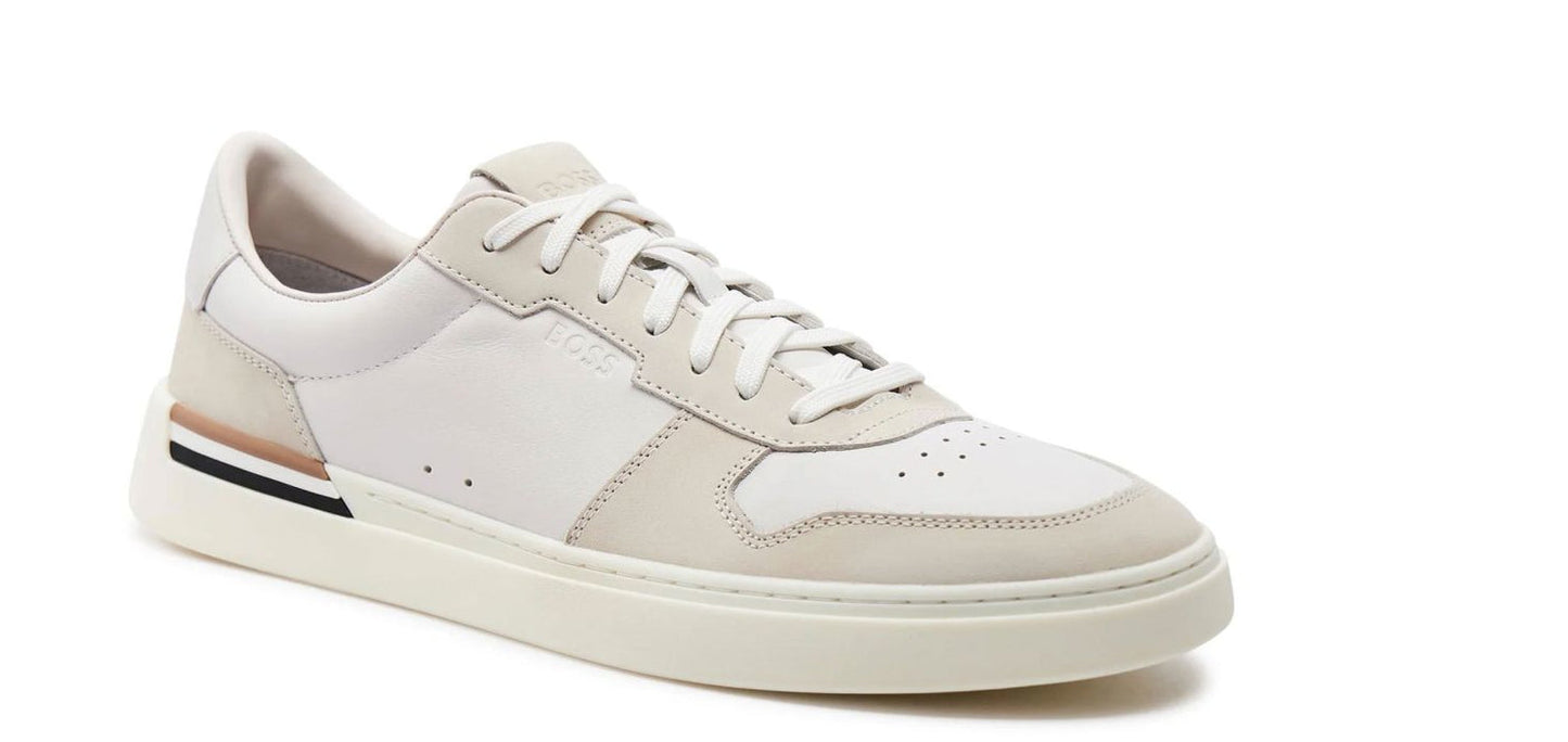 Tenis de hombre de cuero con cordones color blanco