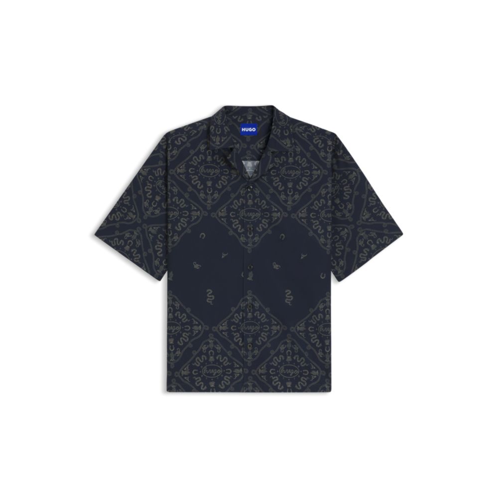 Camisa de algodón de corte amplio con estampado