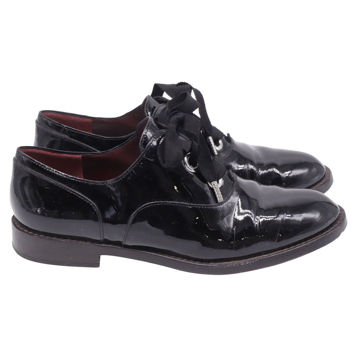 Zapatos de cordones de cuero color negro