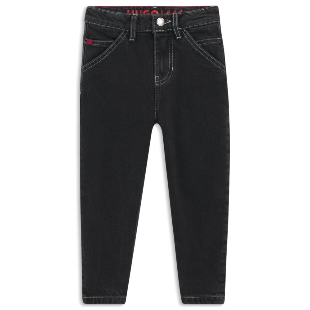 Jean infantil de mezclilla de corte amplio color negro