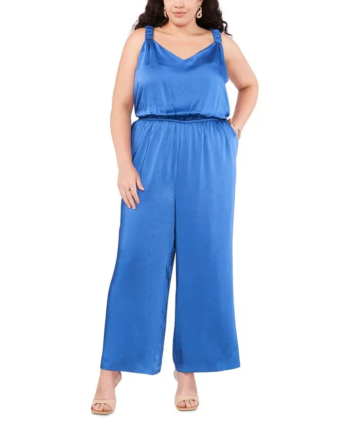 Enterizo de mujer de pierna ancha color azul