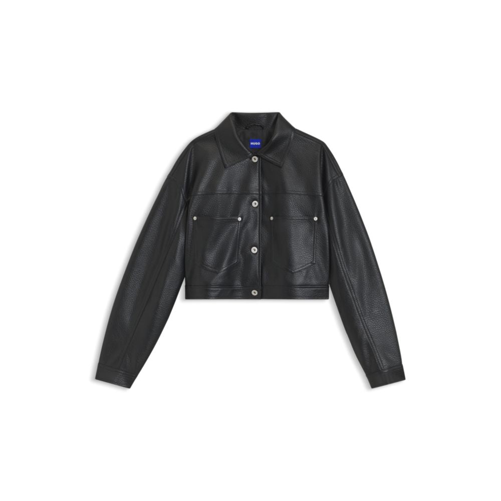 Chaqueta de efecto cuero de corte amplio