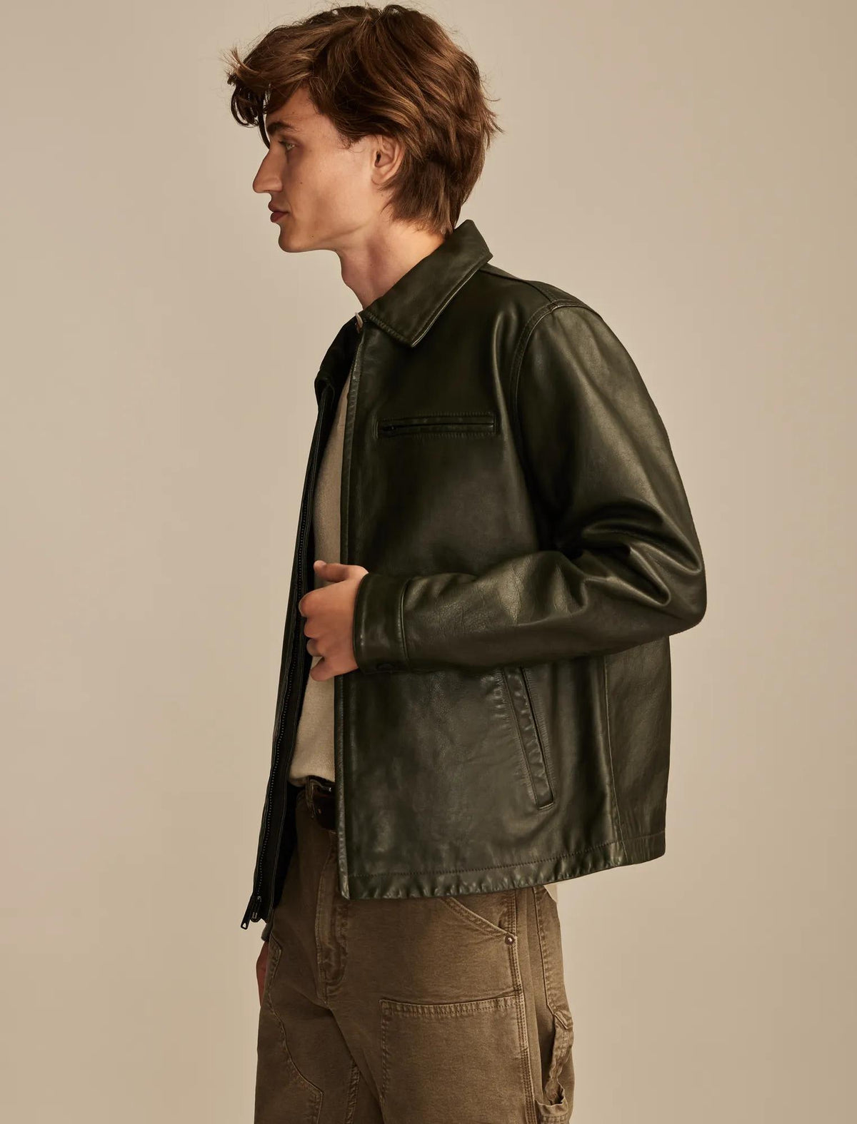 Chaqueta de hombre de cuero