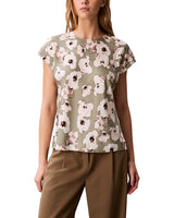 Calvin Klein Top Recto Estampado de Satín Mate