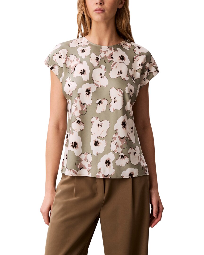 Calvin Klein Top Recto Estampado de Satín Mate