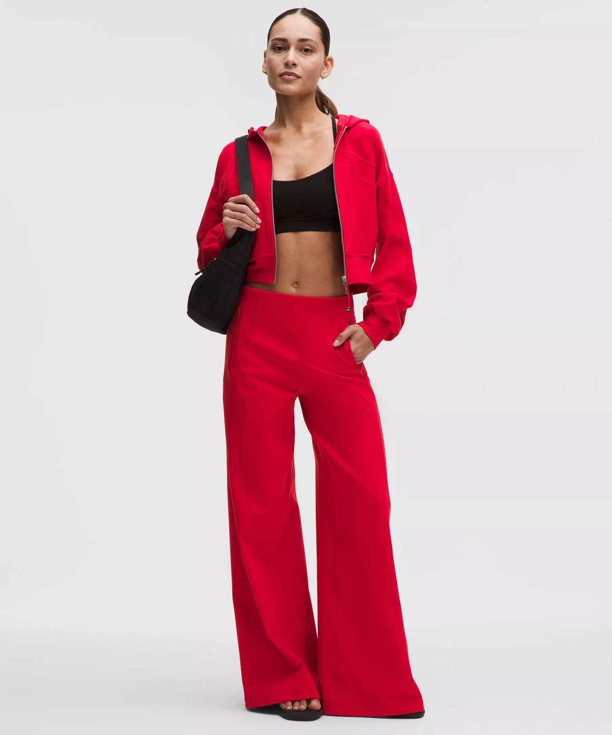 Pantalón de pierna ancha de tiro alto