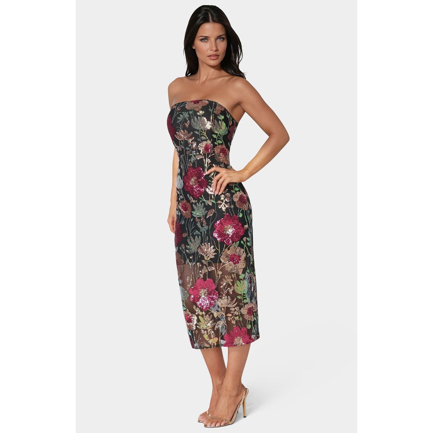 Vestido de mujer midi con lentejuelas