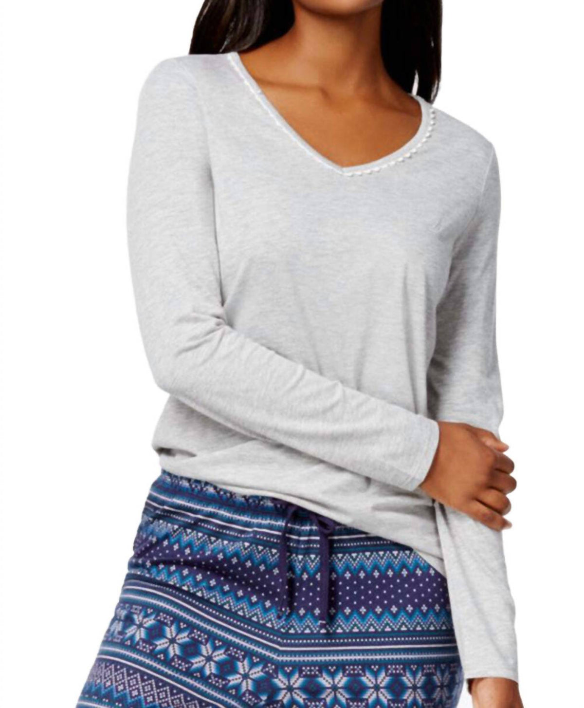Pijama de algodón color gris