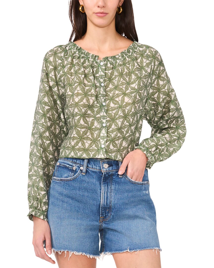Blusa de manga larga con cuello en V