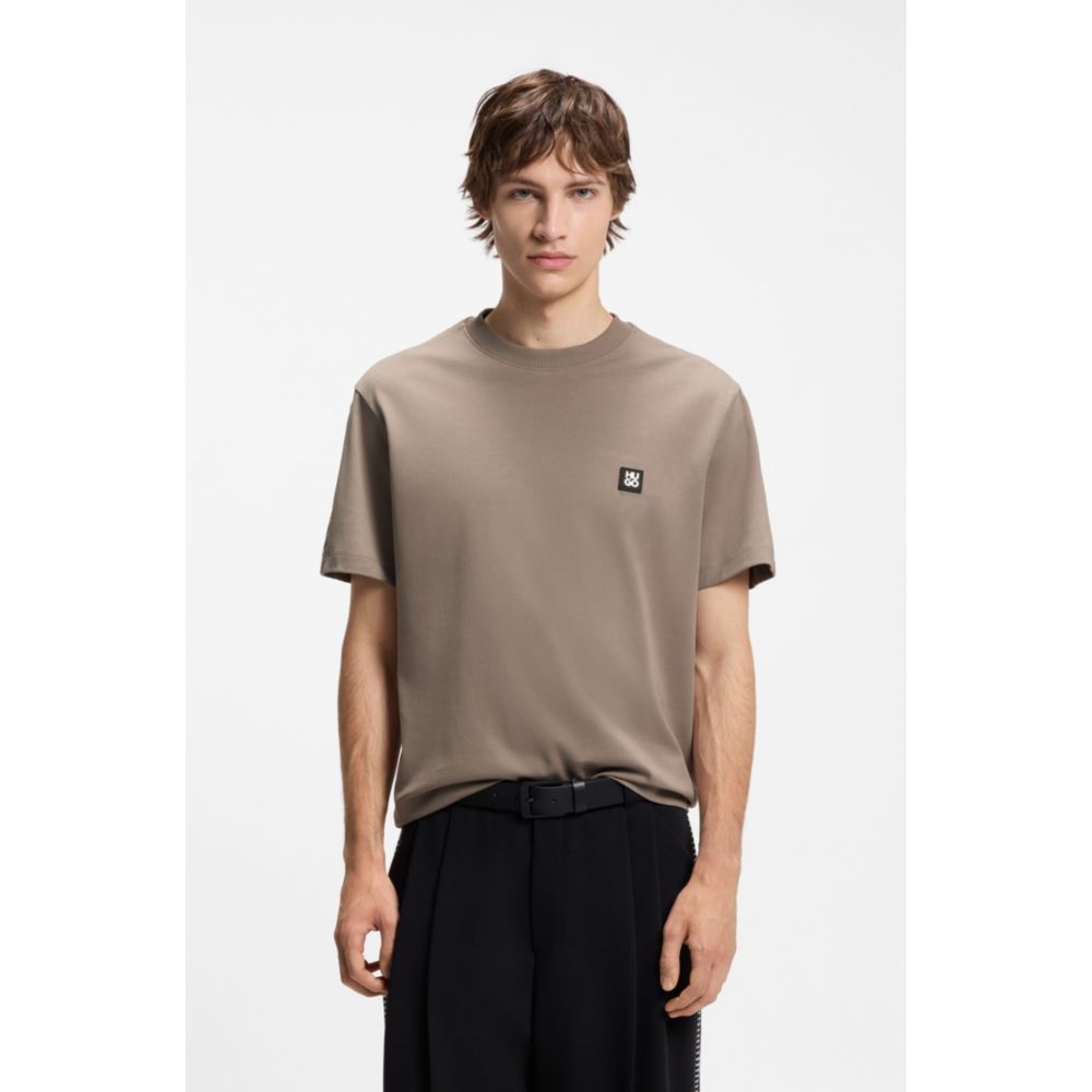Camiseta de algodón de corte amplio con bordado