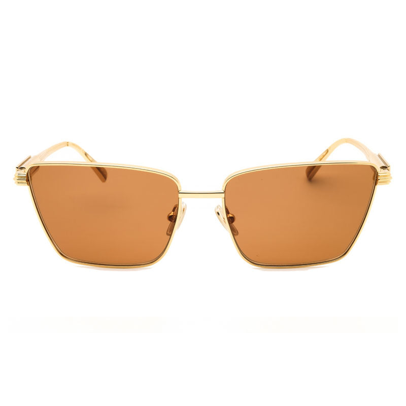 Gafas color café y dorado