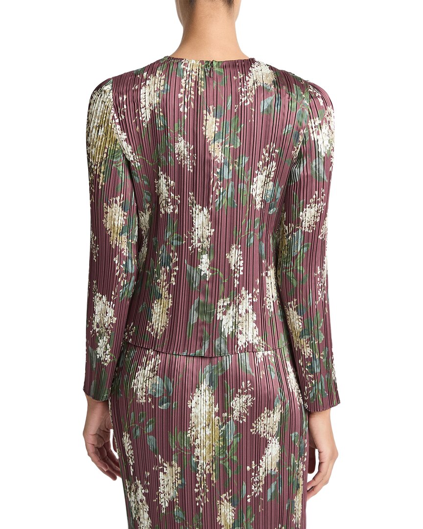 Top con estampado con pliegues color lila