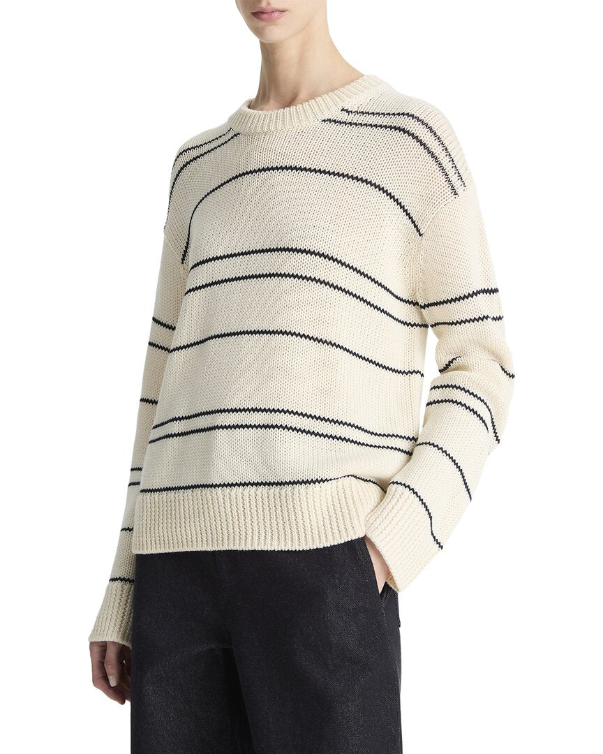 Top con cuello redondo a rayas