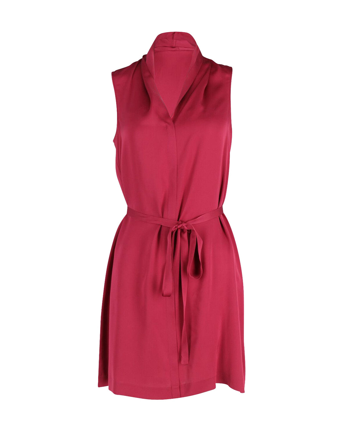 Vestido de seda sin mangas color rojo