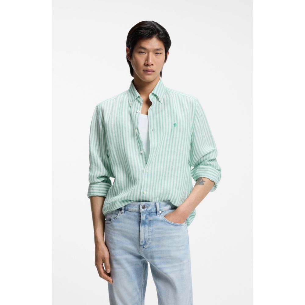 Camisa de lino a rayas