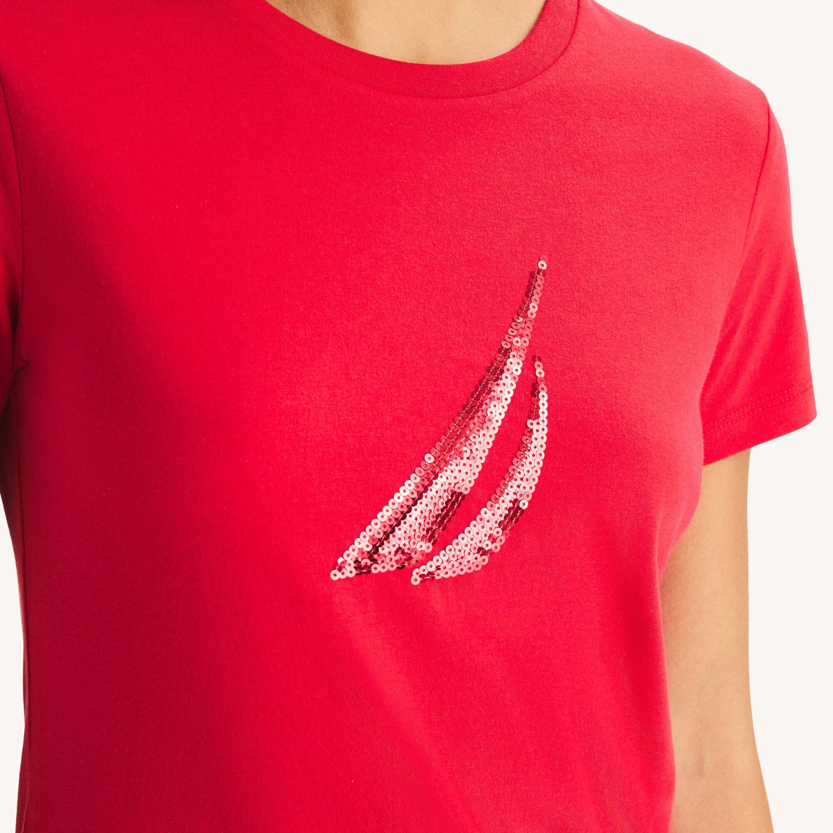 Camiseta de mujer con estampado con lentejuelas