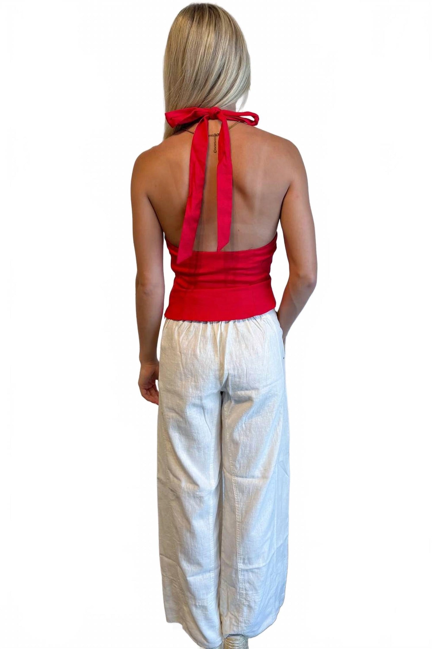 Pantalón de lino color marfil