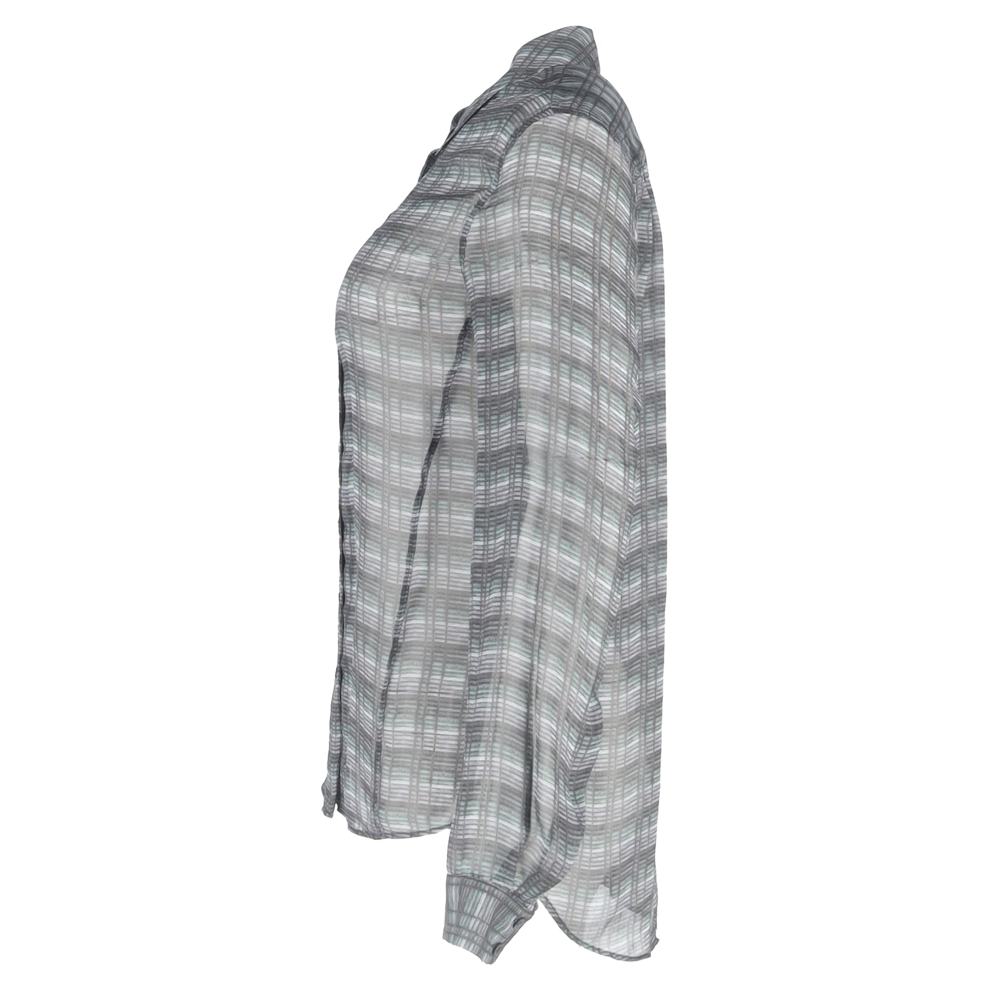Camisa de seda color gris