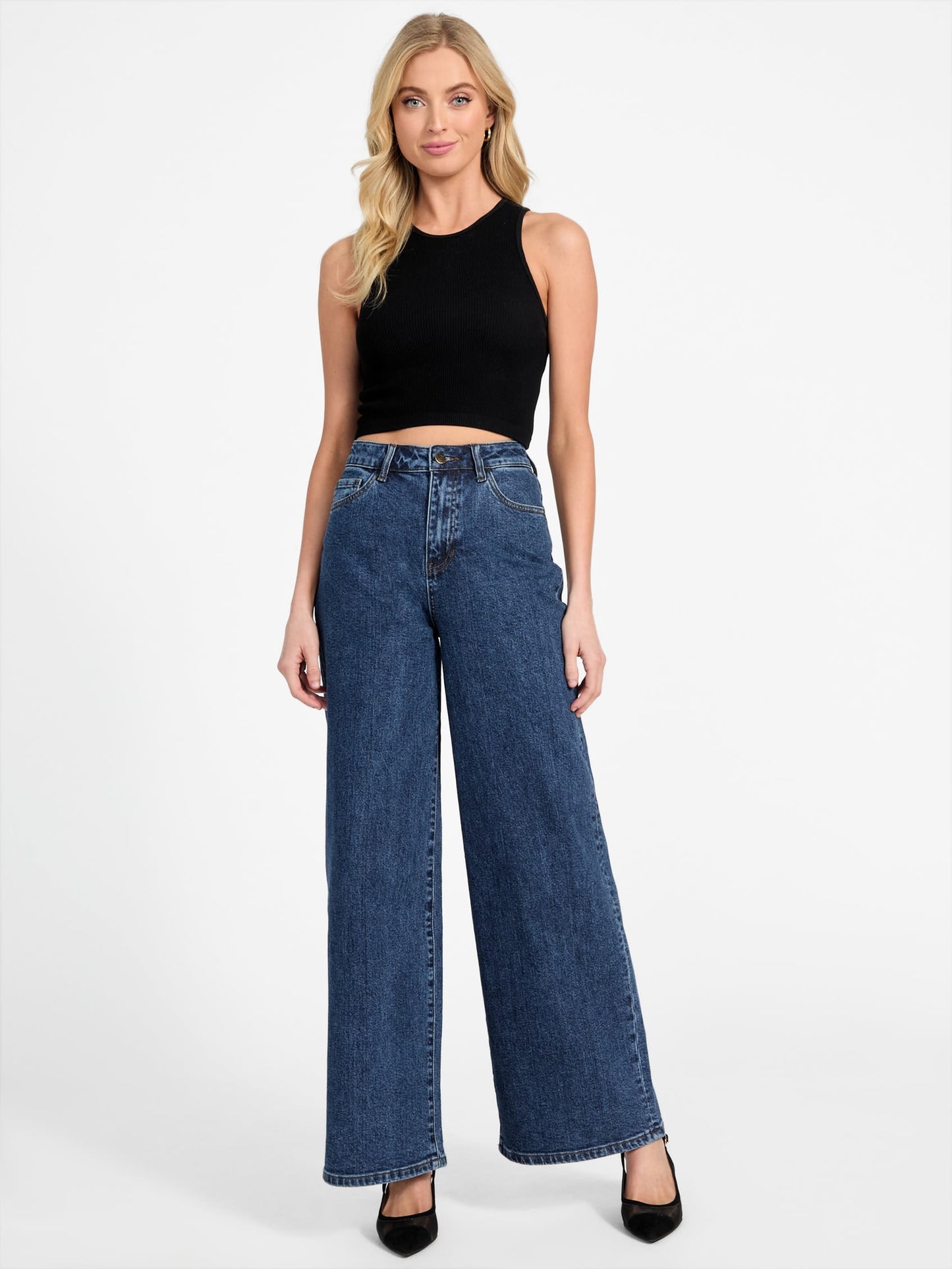 Pantalón de mezclilla de pierna ancha