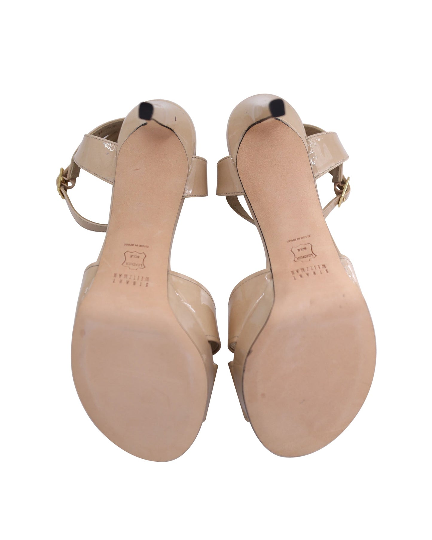Sandalias de cuero con plataforma color beige