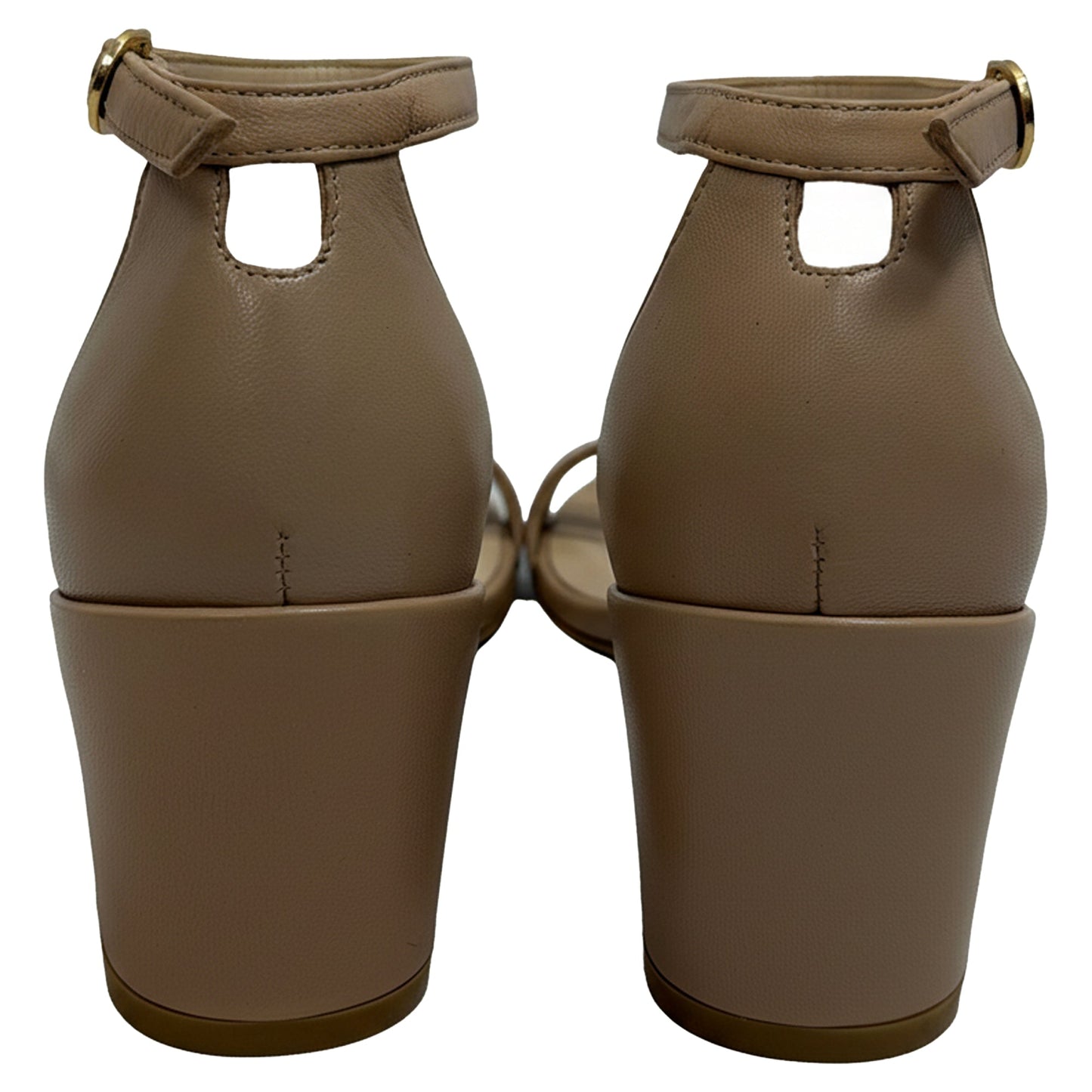 Sandalias de cuero color beige