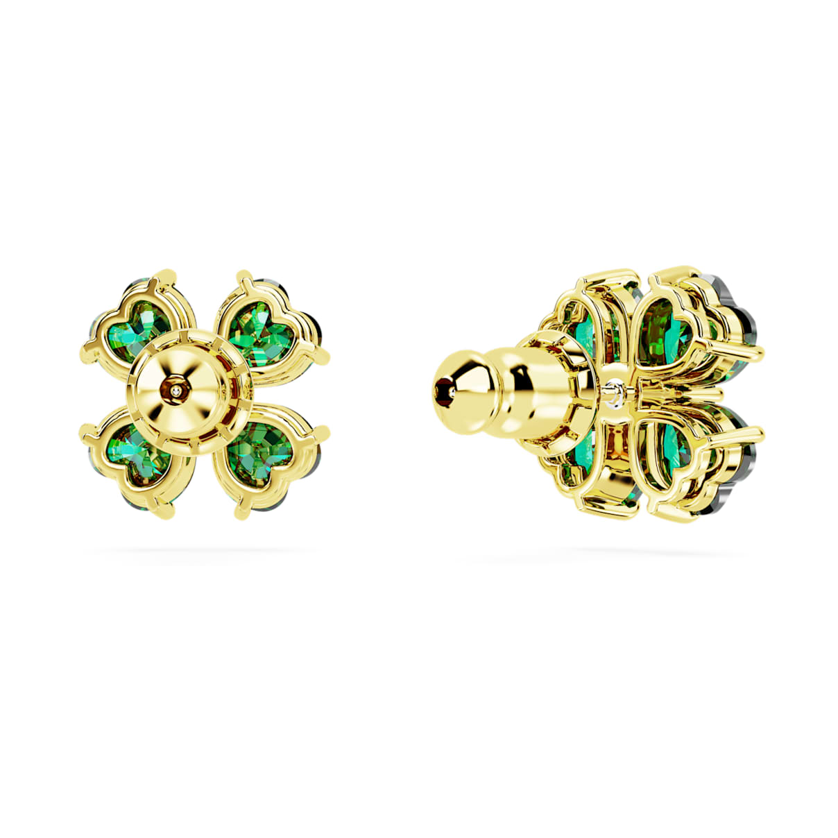 Aretes color verde y dorado