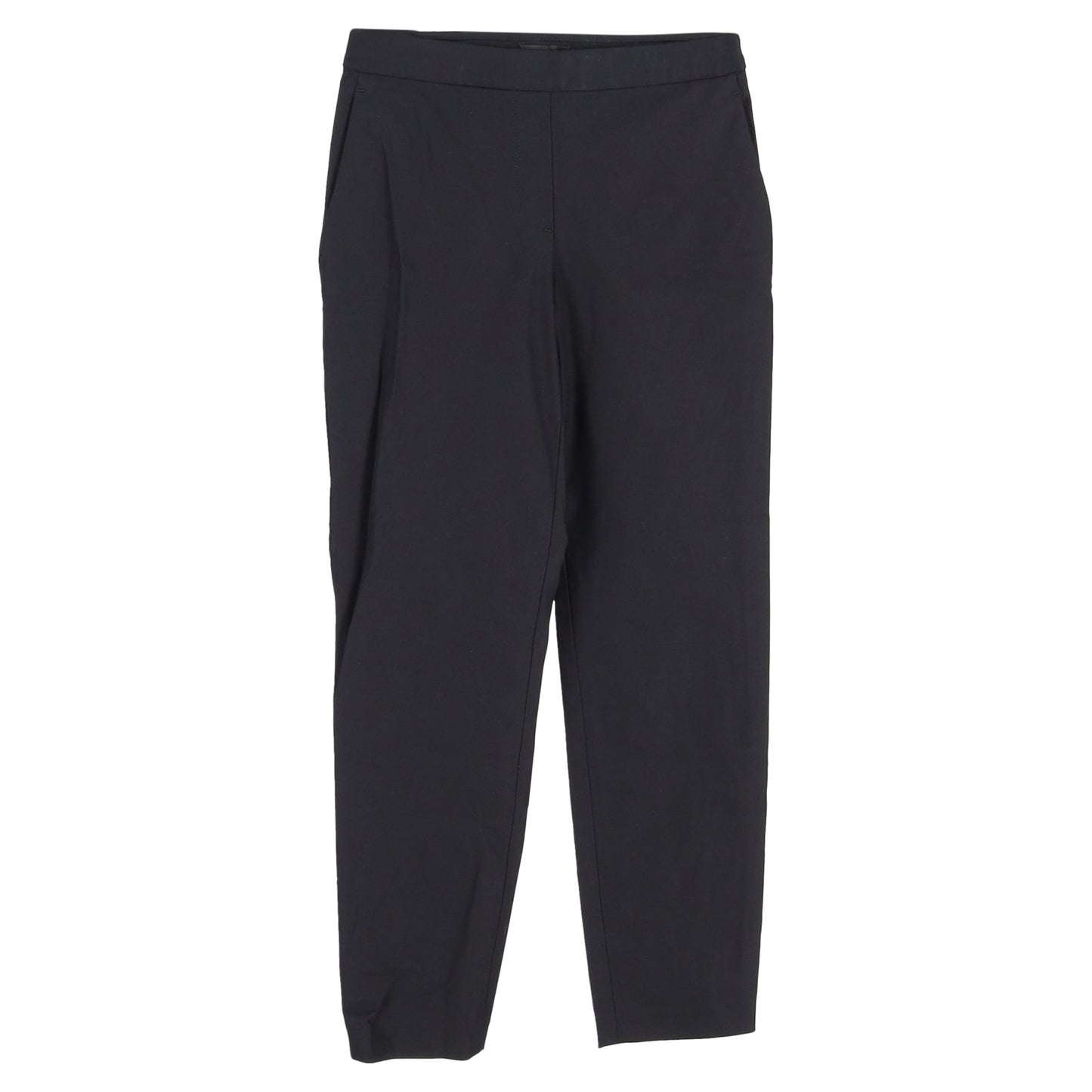 Pantalón de lana de corte recto color negro