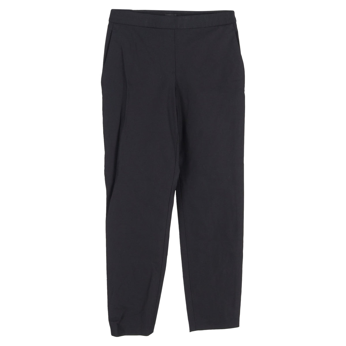 Pantalón de lana de corte recto color negro