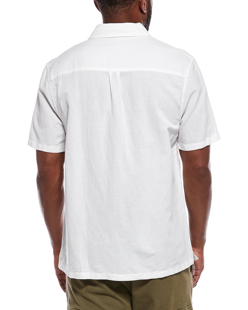 Camisa de mezcla de lino de manga corta
