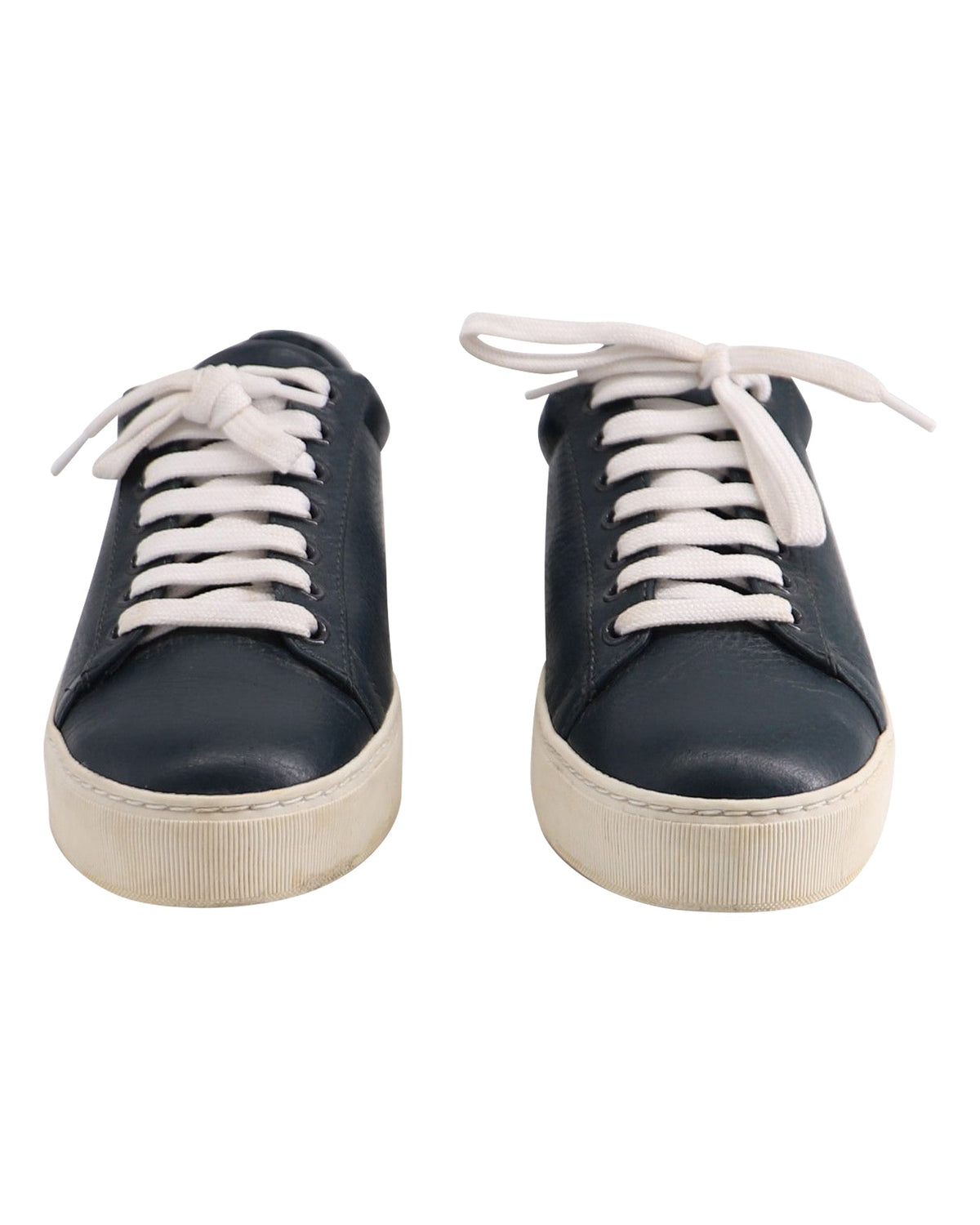 Top de cuero con cordones color azul marino