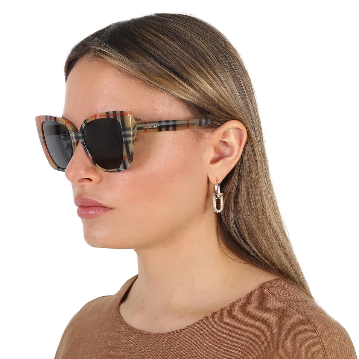 Burberry Meryl Gafas de Sol Ojo de Gato Gris Oscuro para Dama BE4393 377887 54